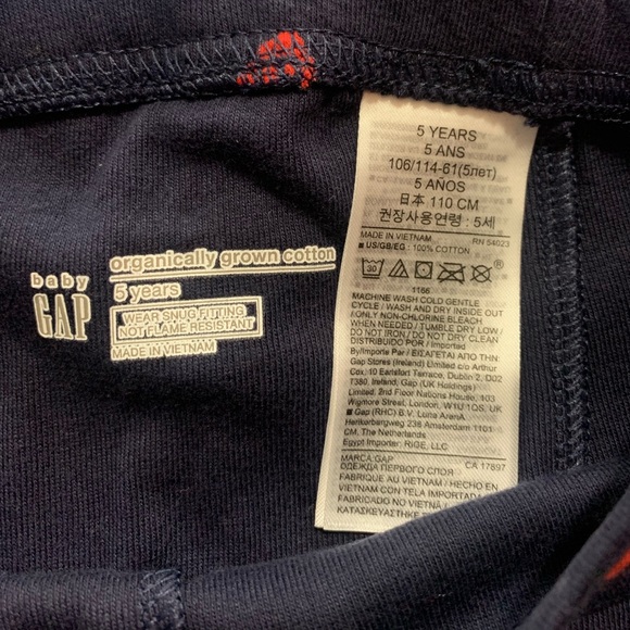 Baby GAP Pajama Set in Navy with Red Hearts Girls 5Y - Picture 8 of 8